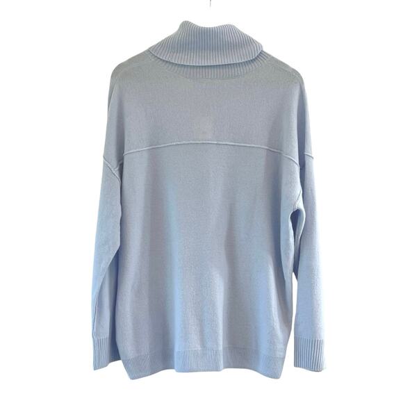 Free People Addie 100% Cashmere Turtleneck Sweater Light Blue Size Small NEW - Picture 6 of 9